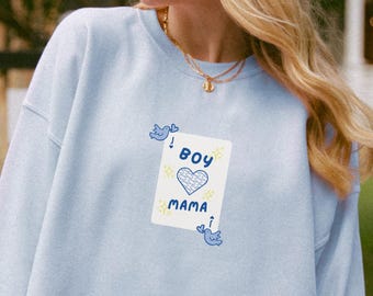 Boy mama playing card crewneck | Boy mama sweatshirt | Boy mom sweatshirt | Boy mom gift | Gift for boy mom | Gift for new boy mom