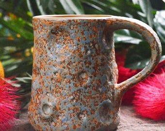 Handmade Stoneware Coffee Mug – Retro Ceramic, Kiln-Fired