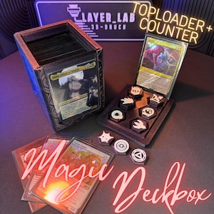 MTG Commander Deckbox Magnetisch mit  12 Countern | Magic the Gathering | TCG | Sleeved | Toploader | EDH | 6 Designs
