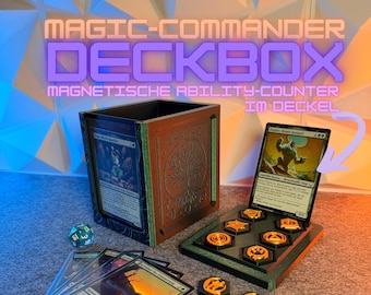 MTG Commander Deck Box | 100+ Cards | Handmade in Germany | with Magnetic Token & Commander Slot | TCG Accessory for Magic: The Gathering