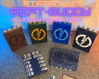 Rift Buddy Counter Case | Magnetic | 56 Counters for Riftbound | Fits in many deck boxes | TCG Accessory | Handmade in Germany | LoL