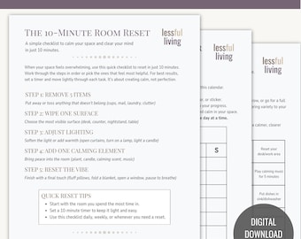 10 Minute Room Reset – Printable PDF Checklist (3 Pages)