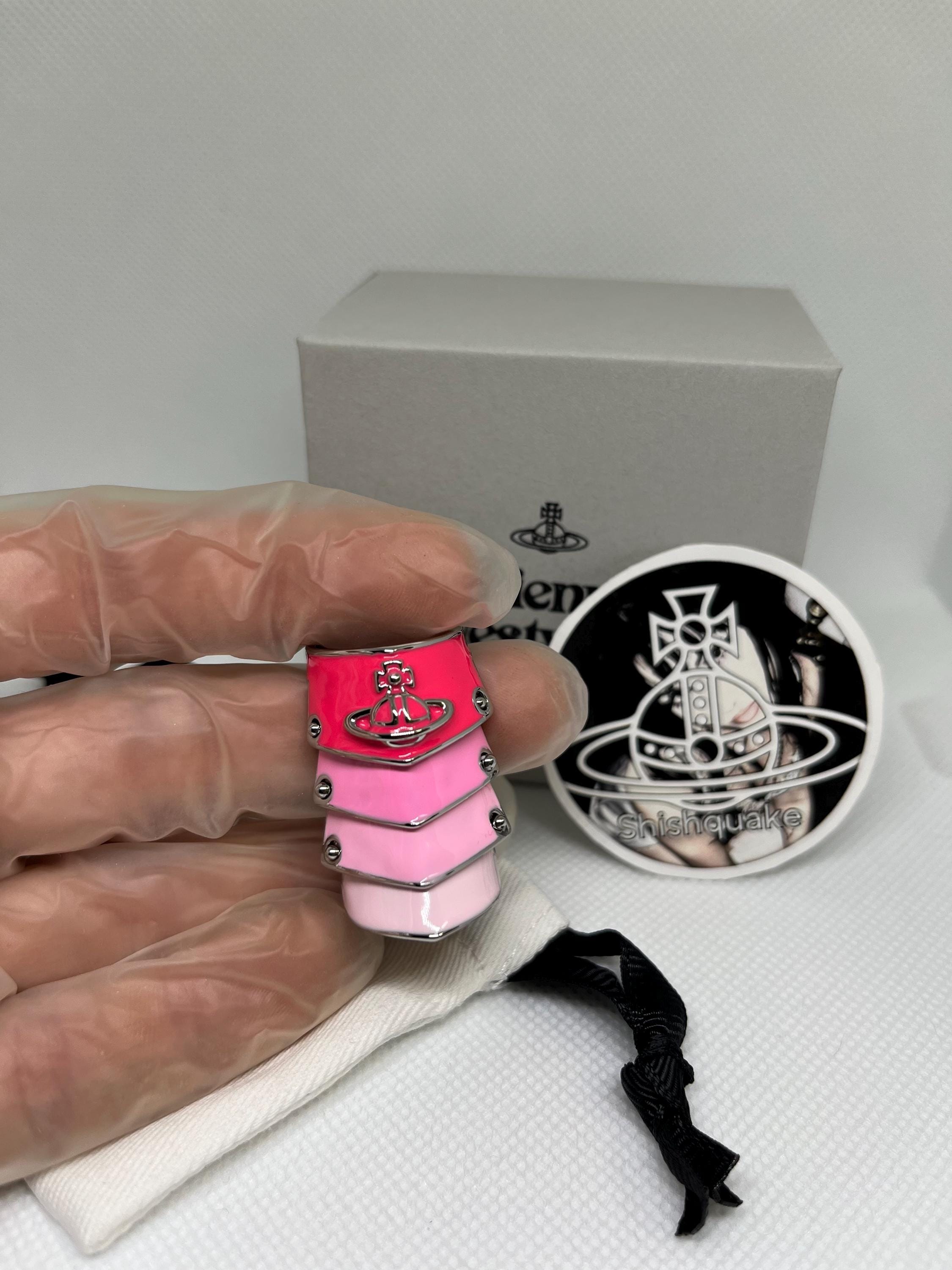 Vivienne Westwood Artemis Armor Ring - Blue & Pink Statement