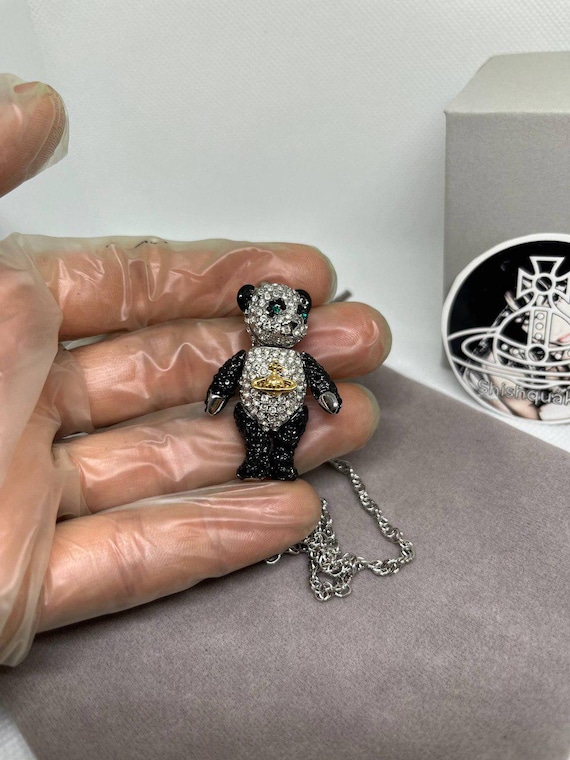 ヴィヴィアン パンダ ネックレス Vivienne Westwood Vivian Panda Rhinestone Necklace