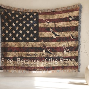 American Pride Woven Cotton Blanket: Patriotic Home Decor