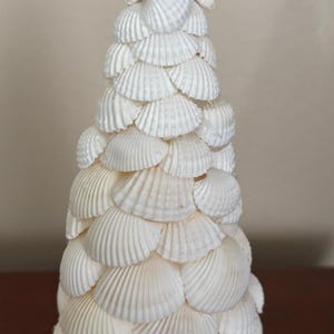 Sea Shell Decorative Tree: Coastal Beach House Decor, Nautical Gift