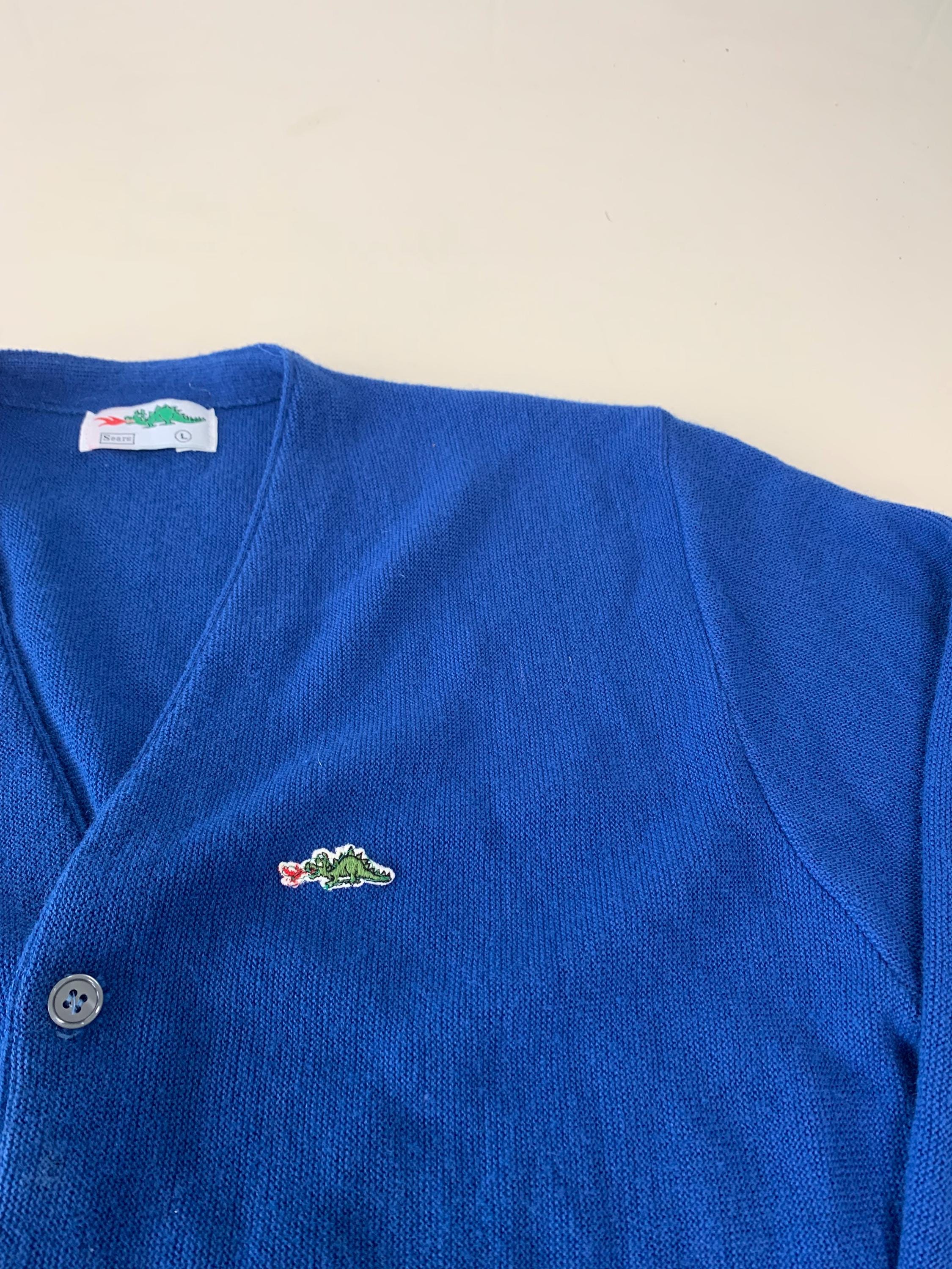 80s Blue Grandpa Braggin Dragon Cardigan | Fashion Conservatory