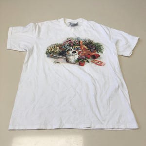 Vintage Gartenarbeit Gartenpflanzen, die schönes T-Shirt Größe groß pflanzen