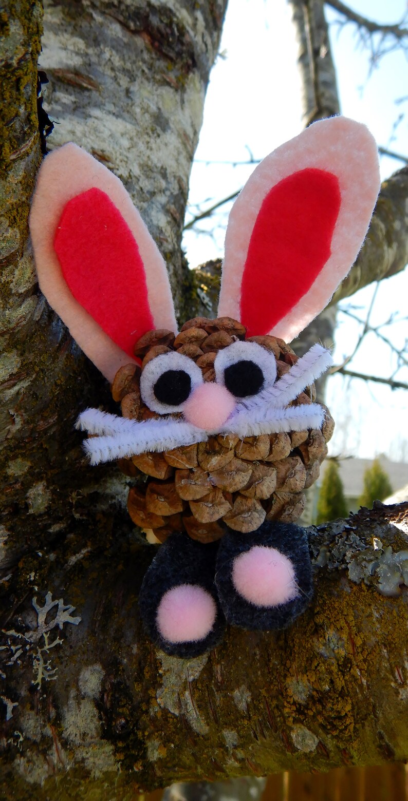 Pine Cone Bunny Craft Kit Etsy
