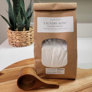 Natural Laundry Soap Detergent Organic Lavender Orange with Wooden Scooper