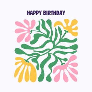 Geburtstagskarte, Retro Flower Karte , Geburtstag Bundle Cards Birthday Present Geschenkkarte Geschenk Blumen Blumenkarte Kartenbundle