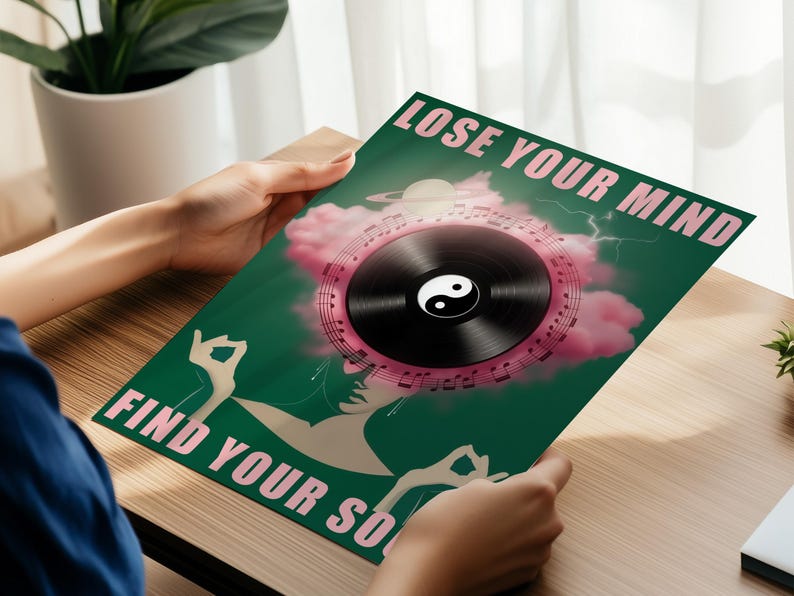Retro music poster perfect for music enthusiasts.