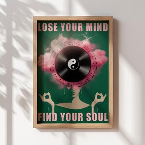 Retro music poster in a digital art style for instant download.