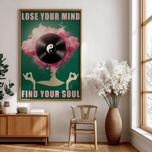 Positivity poster blending music, balance, and freedom.