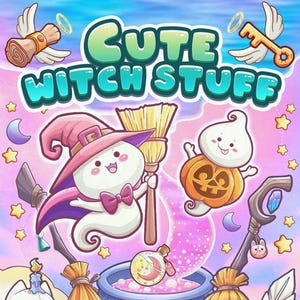 Cute Witch Stuff: Cute Relaxation Coloring Book by Coco Wyo Instant Digital Download Fun Relaxation PDF Book 42 Coloring Pages