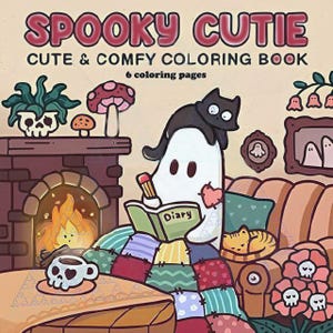 Spooky Cutie: Cute Relaxation Coloring Book by Coco Wyo Instant Digital Download Fun Relaxation PDF Book 10 Coloring Pages
