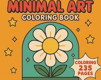 Libro para colorear de arte minimalista de CoCo Wyo (PDF): 235 páginas imprimibles para niños y adultos, descarga digital instantánea, libro para colorear atrevido y fácil.