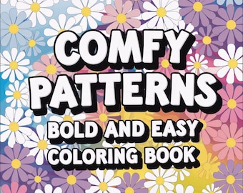 Libro para colorear de patrones cómodos de CoCo Wyo (PDF): 47 páginas imprimibles para niños y adultos, descarga digital instantánea, libro para colorear atrevido y fácil.