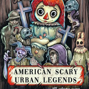 American Scary: Cute Relaxation Coloring Book by Coco Wyo Instant Digital Download Fun Relaxation PDF Book 42 Coloring Pages