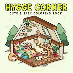Hygge Corner: Cute Relaxation Coloring Book by Coco Wyo Instant Digital Download Fun Relaxation PDF Book 10 Coloring Pages