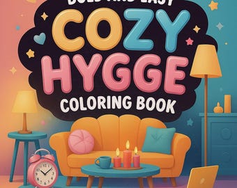 CoCo Wyo 居心地の良いヒュッゲ塗り絵 PDF – 子供と大人向けの55ページの印刷可能、すぐにダウンロードできる、大胆で簡単な塗り絵