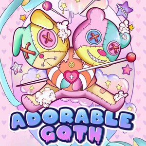 Adorable Goth: Cute Relaxation Coloring Book by Coco Wyo Instant Digital Download Fun Relaxation PDF Book 42 Coloring Pages Kawaii