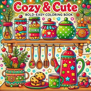 High Quality Cozy and Cute Coloring Pages, Cute Animal Characters for Relaxation 50 Easy Designs for Adults and Teens, Instant Download