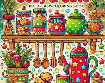 CoCo Wyo - Libro para colorear acogedor y tierno en PDF: 50 páginas imprimibles para niños y adultos, descarga digital instantánea, libro para colorear atrevido y fácil.