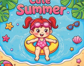 CoCo Wyo Cute Summer Coloring Book PDF – 81 Printable Pages for Kids & Adults, Instant Digital Download, Bold and Easy Coloring Book