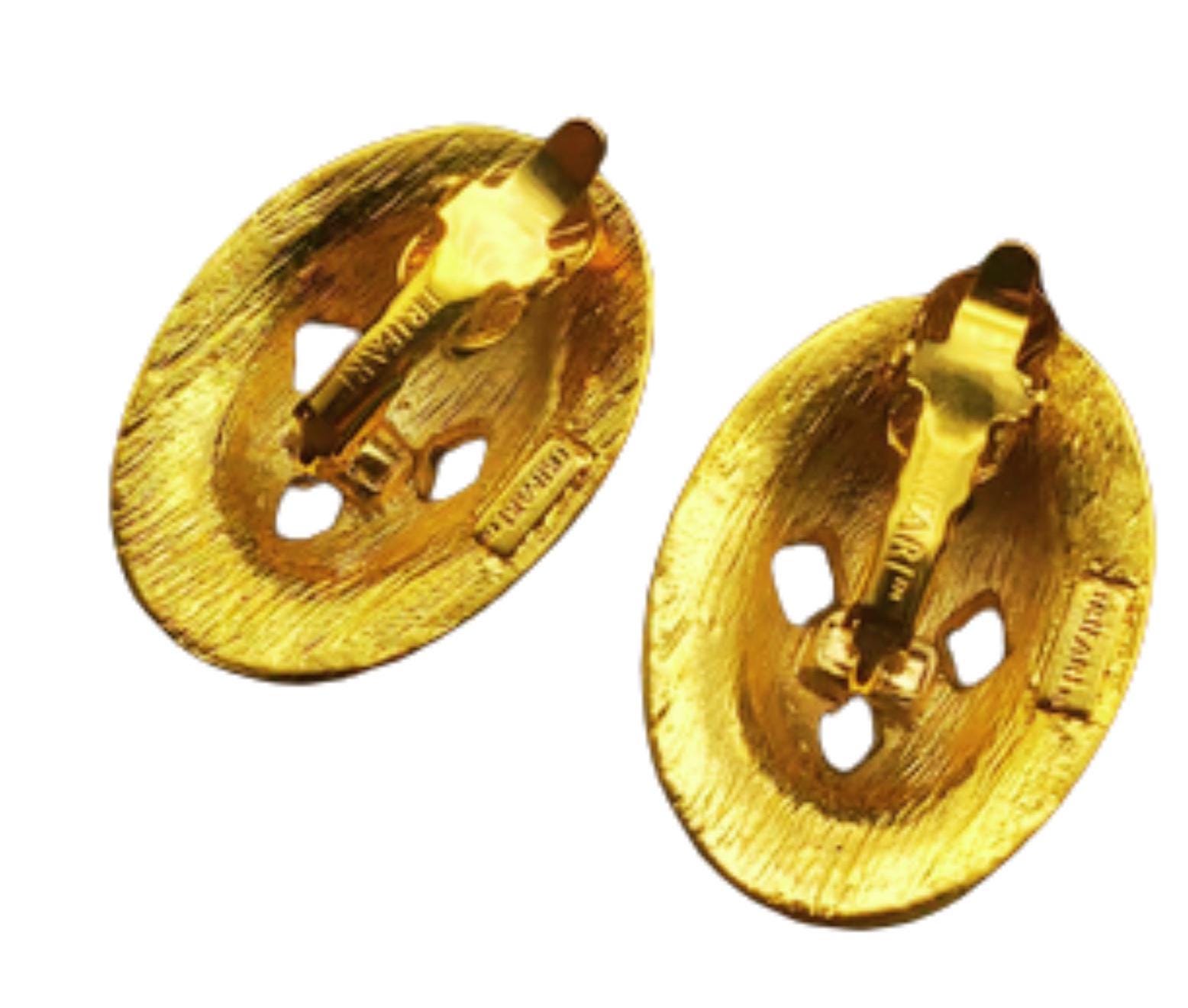 threetimes Classic tht earrings クラシック tht イヤリング Mid Century Trifari Gilt Metal Leaf Earrings