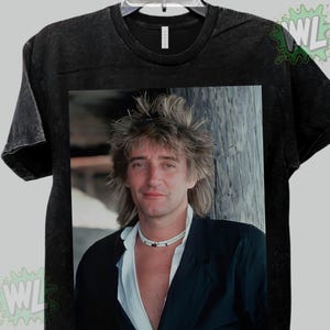 Vintage T Shirt, L, Rod Stewart T Shirt, 1980s T Shirt