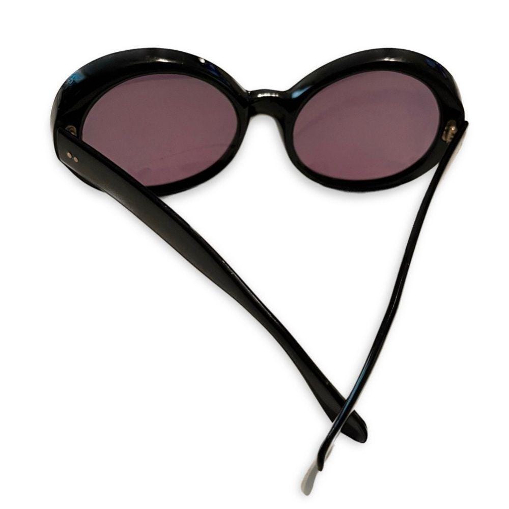 Vintage MINARELLI Black Oval Sunglasses – 60s Mod Italian  display picture 2