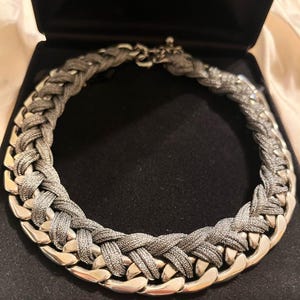 Joan Rivers Silver Braided Chain Necklace - Vintage