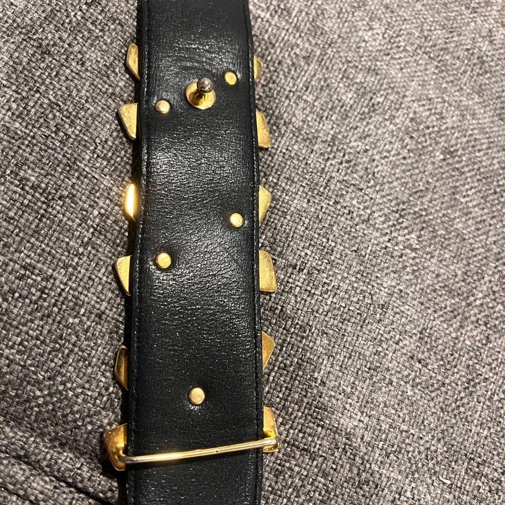 Vtg Paloma Picasso Gold Triple X Kiss Buckle Dark Blue  display picture 2