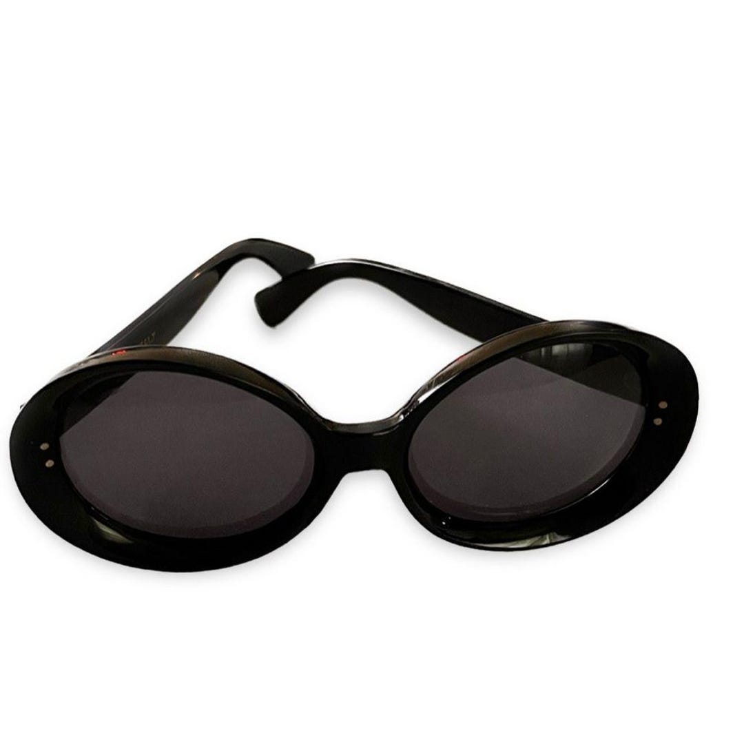 Vintage MINARELLI Black Oval Sunglasses Mod Retro Italian Eyewear JUDOO Oval Sunglasses for Women Men Vintage 90s Metal Frame  main image 4