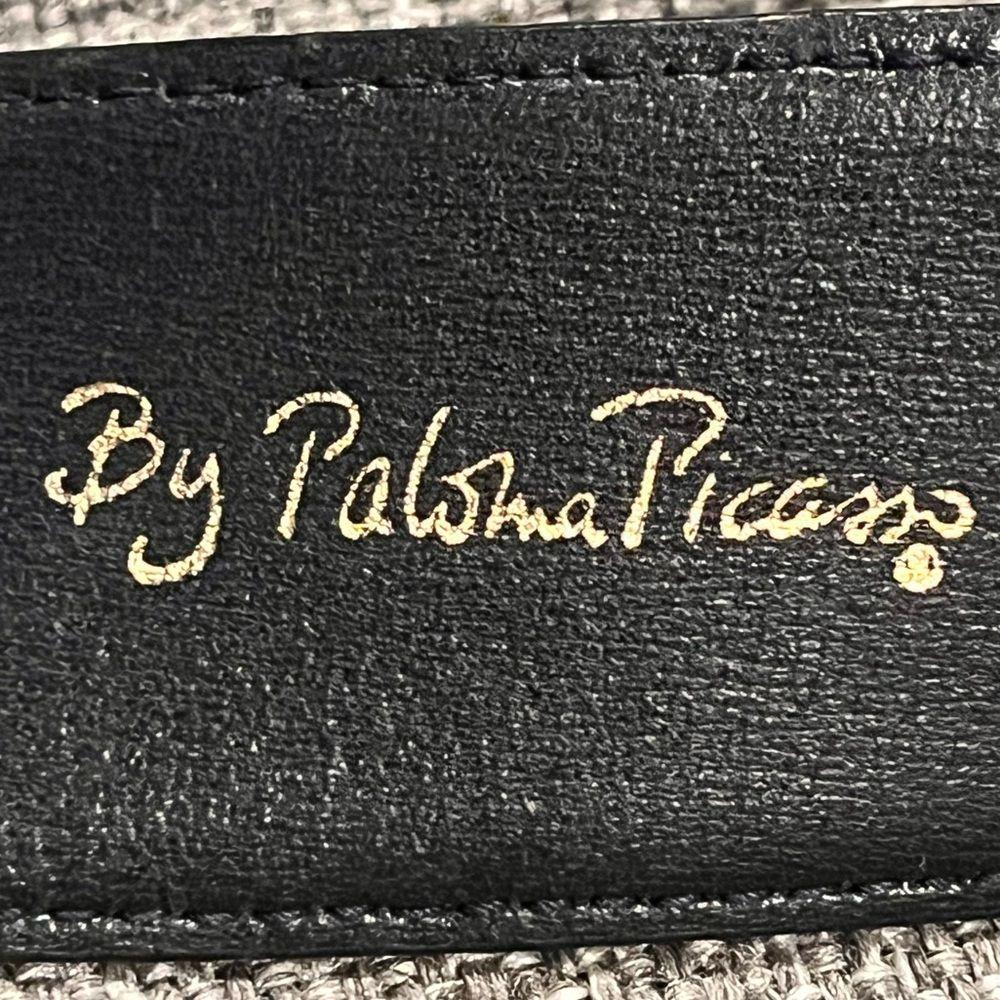 Vtg Paloma Picasso Gold Triple X Kiss Buckle Dark Blue  display picture 2