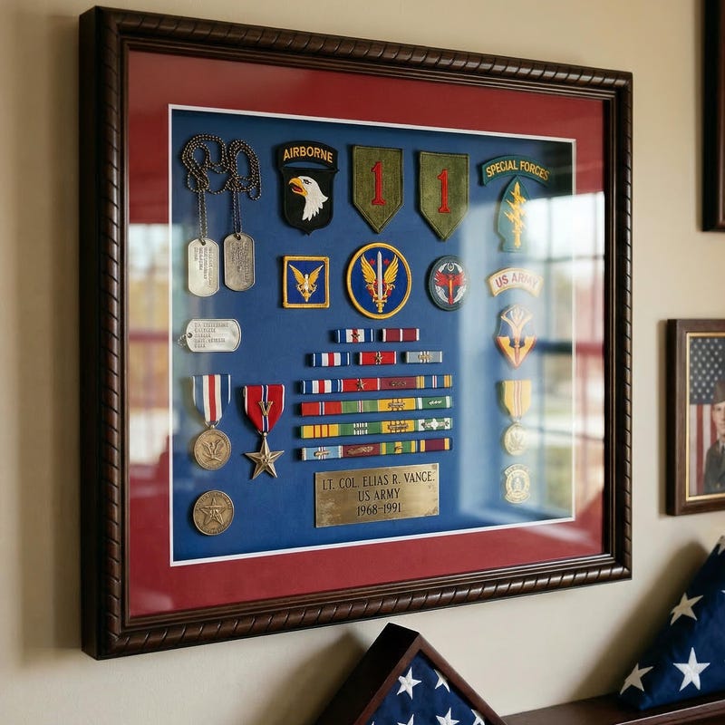 Army Ribbon Shadow Box - Etsy