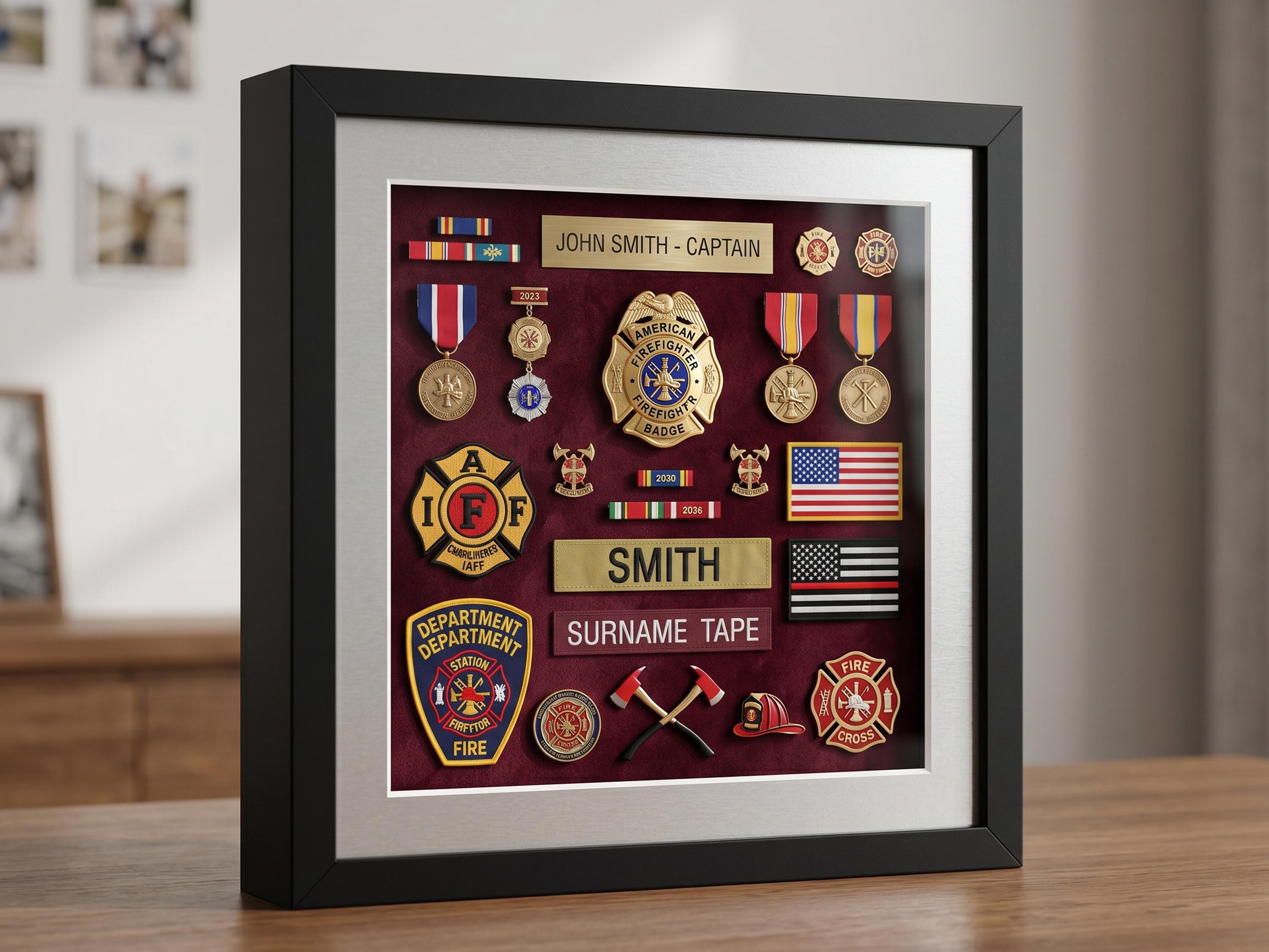 Suffolk County Fire Service バッジ ケース付 Firefighter Badge Display Case - Etsy