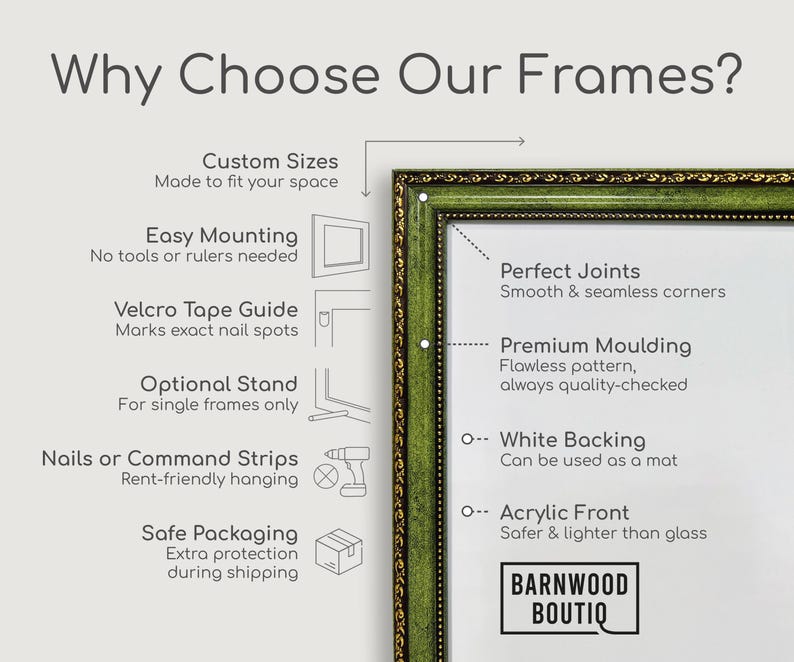 Custom Vintage Photo Frames - Ornate Picture Frame, Wall Gallery Decor, Vintage Style, Picture Frames for Wall Set, Antique Green & Gold

vintage ornate frame, antique picture frame, baroque style frame, gold wall frame, victorian wall decor, custom vintage frame set, shabby chic photo frame, ornate gold frame, black frame, decorative art frame, mirror frame, custom wall decor, gallery frame set, vintage mirror frame, elegant frames, victorian gold frame, wall art frame set, luxurious decor.