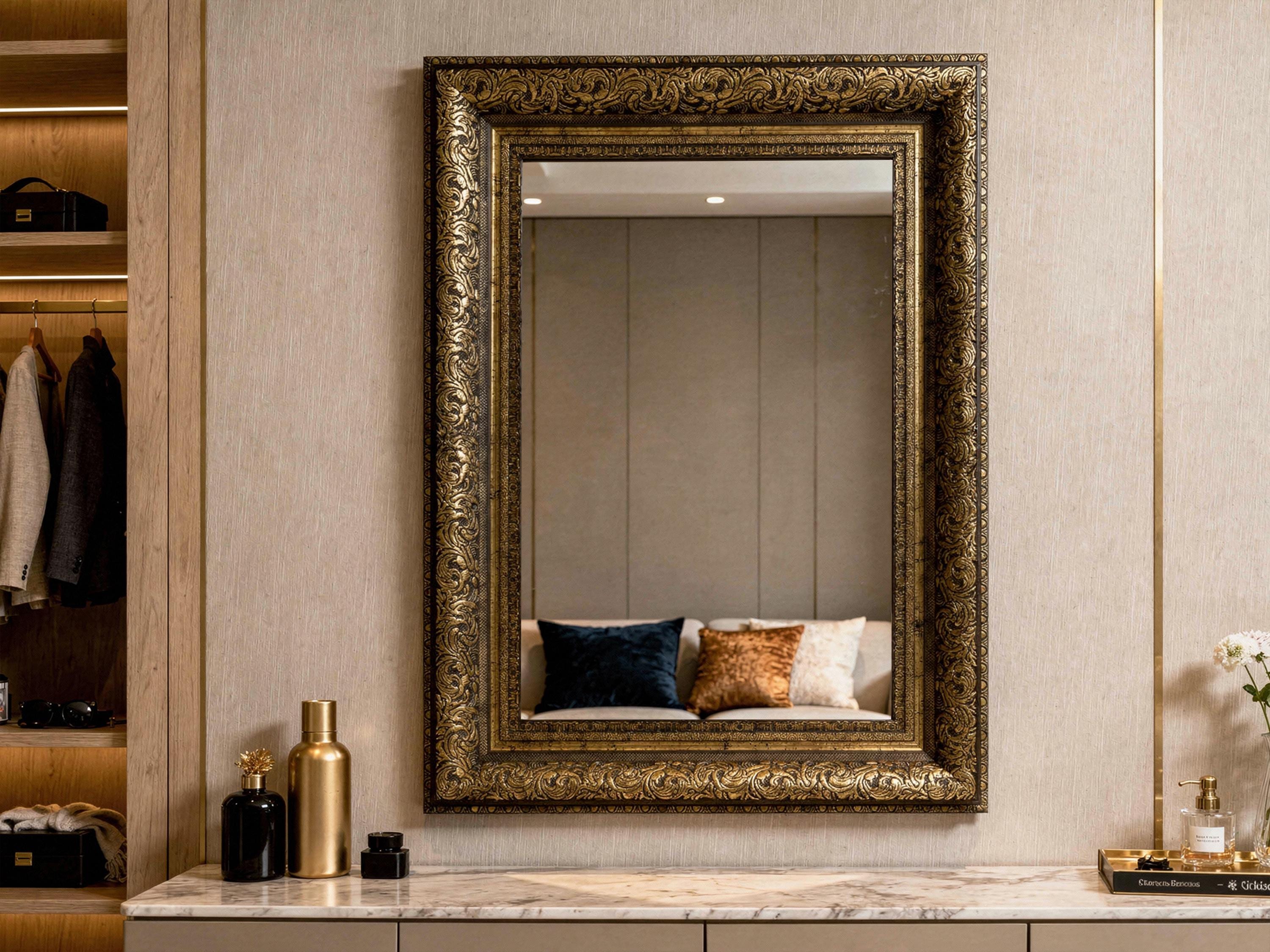 gold mirror for above dresser Bedford Park Mirror
