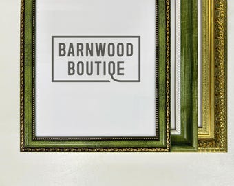 Custom Vintage Photo Frames - Ornate Picture Frame, Wall Gallery Decor, Vintage Style, Picture Frames for Wall Set, Antique Green & Gold