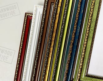 Custom Ornate Vintage Picture Frames – Gold & Green Frames for Artwork, Old-fashioned Gallery Set, Antique Vibe Wall Decor, Family Gift
