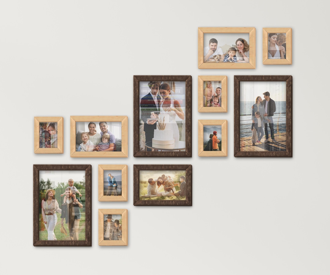 Custom Wood Picture Frame Set Gallery Wall Photo Frames Mixed Size custom-wood-picture-frame-set-gallery-wall-photo-frames-mixed-size
