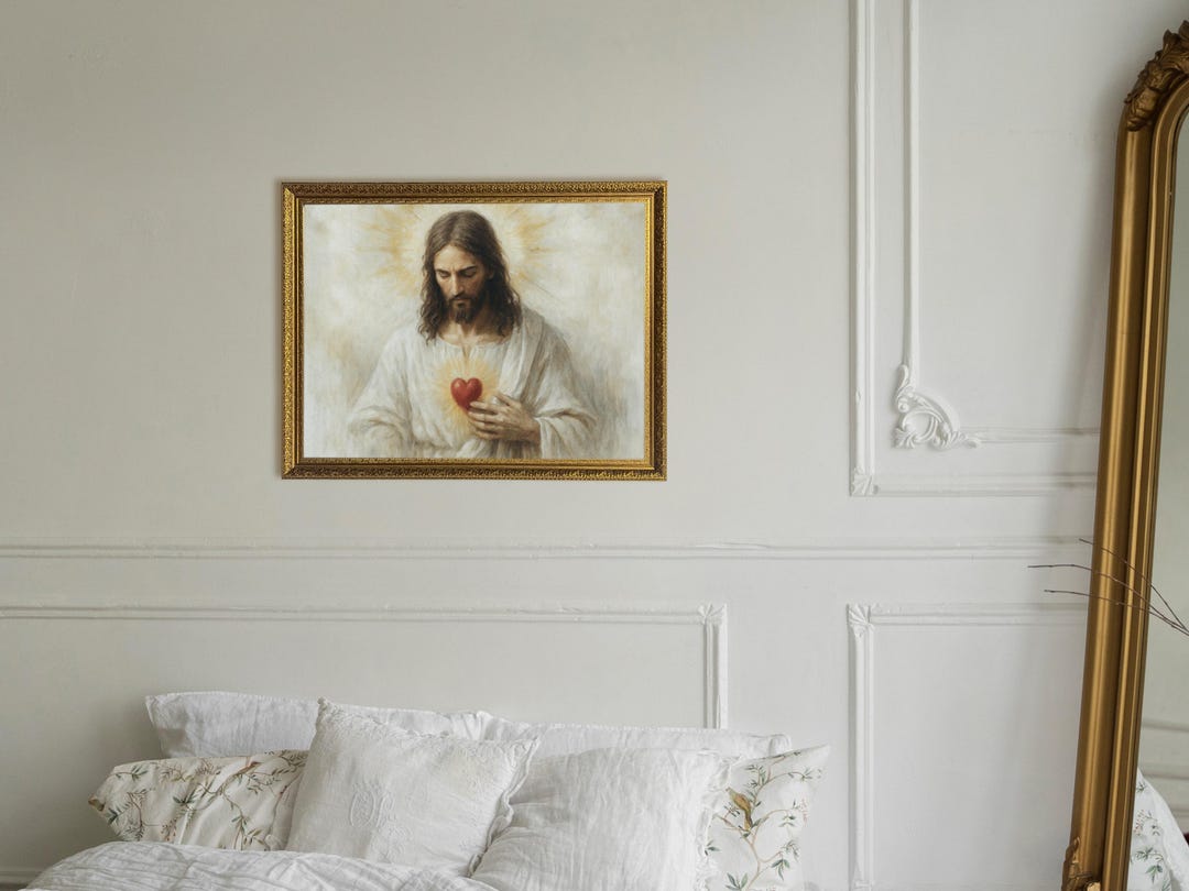 Ornate Gold Icon Frame With Christian Art – Vintage Religious Wall ...