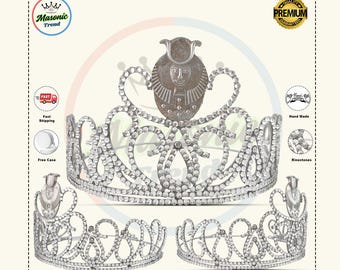 York Rite Daughter Crown New Style, Masonic York Rite Crown Silver Tone with in Premium Quality Bass made And Adjustable Fitting