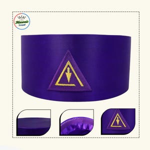 Masonic Cryptic Royal Select Master Collar - Gold Plated With Purple Velvet Backing DMR-800GP