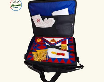 Masonic Apron Case | Soft Leather Case for MM or WM, Provincial Size, & Grand Lodge Size | Mason Apron Storage with zip Lock