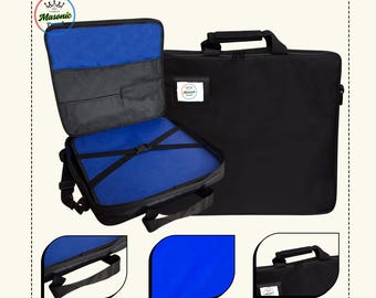 Masonic Regalia Apron Case | Soft Leather Case for MM or WM, Provincial Size, & Grand Lodge Size | Mason Apron Storage with zip Lock