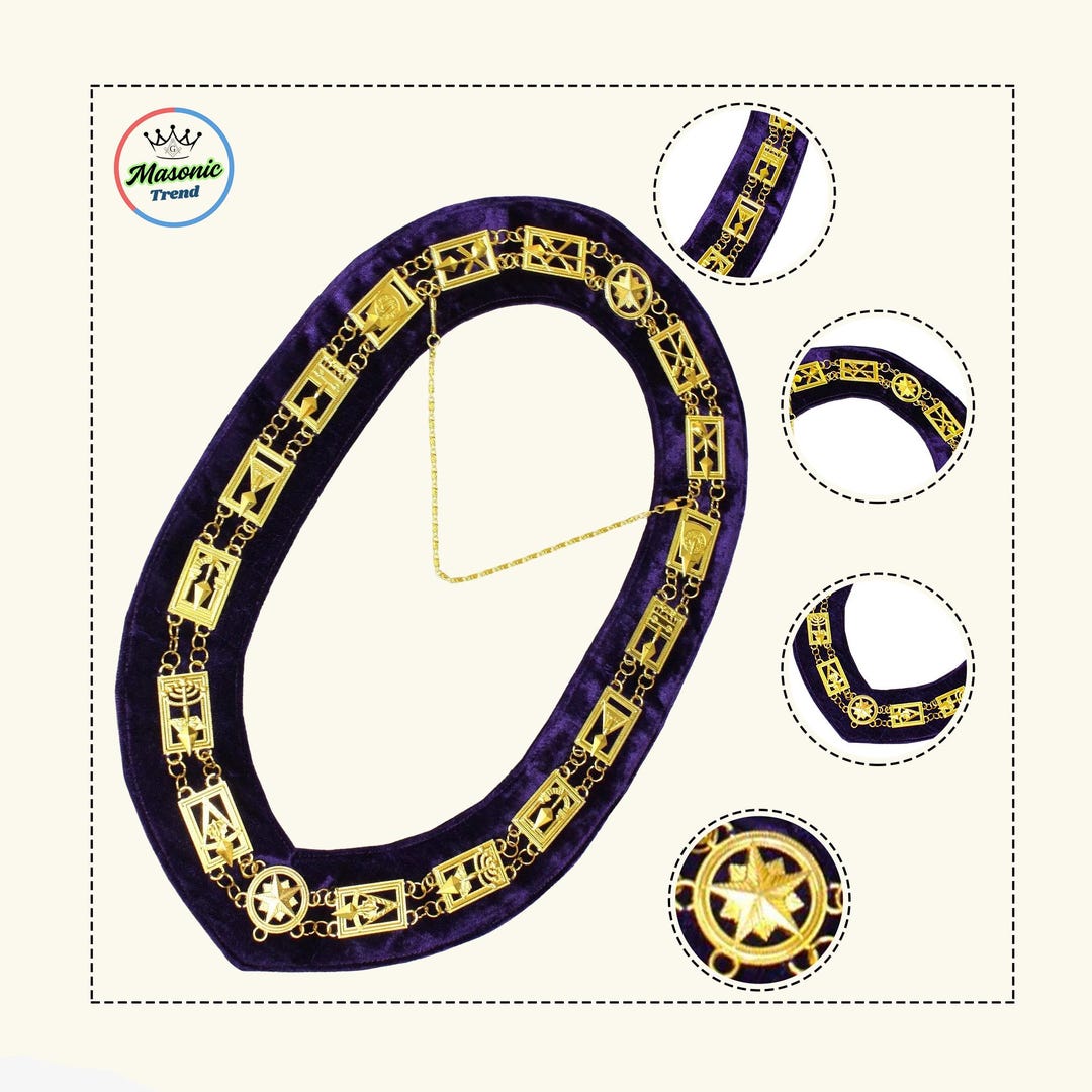 Cryptic Mason Royal & Select Master Chain Collar – Masonic Regalia With ...