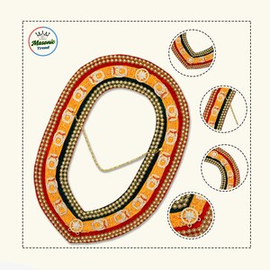 Shriners TRI Colors Ketten-Halsband in Gold-Ton mit Strasssteinen Schönes Schmuckstück mit 2-Schicht-Strasssteinfassungen